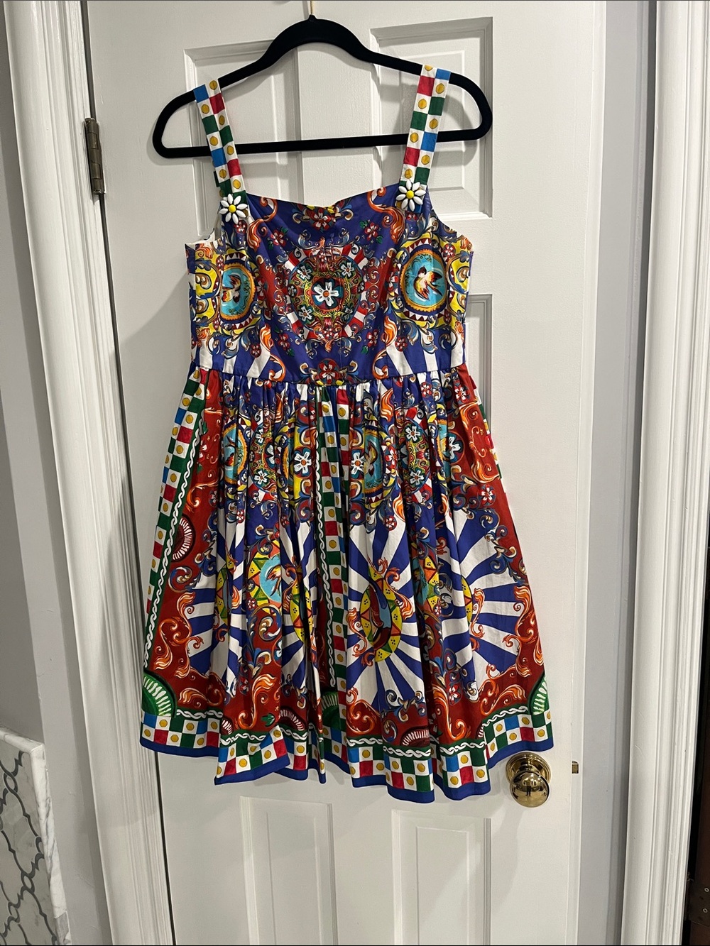 French Multi Colour Cotton Sundress